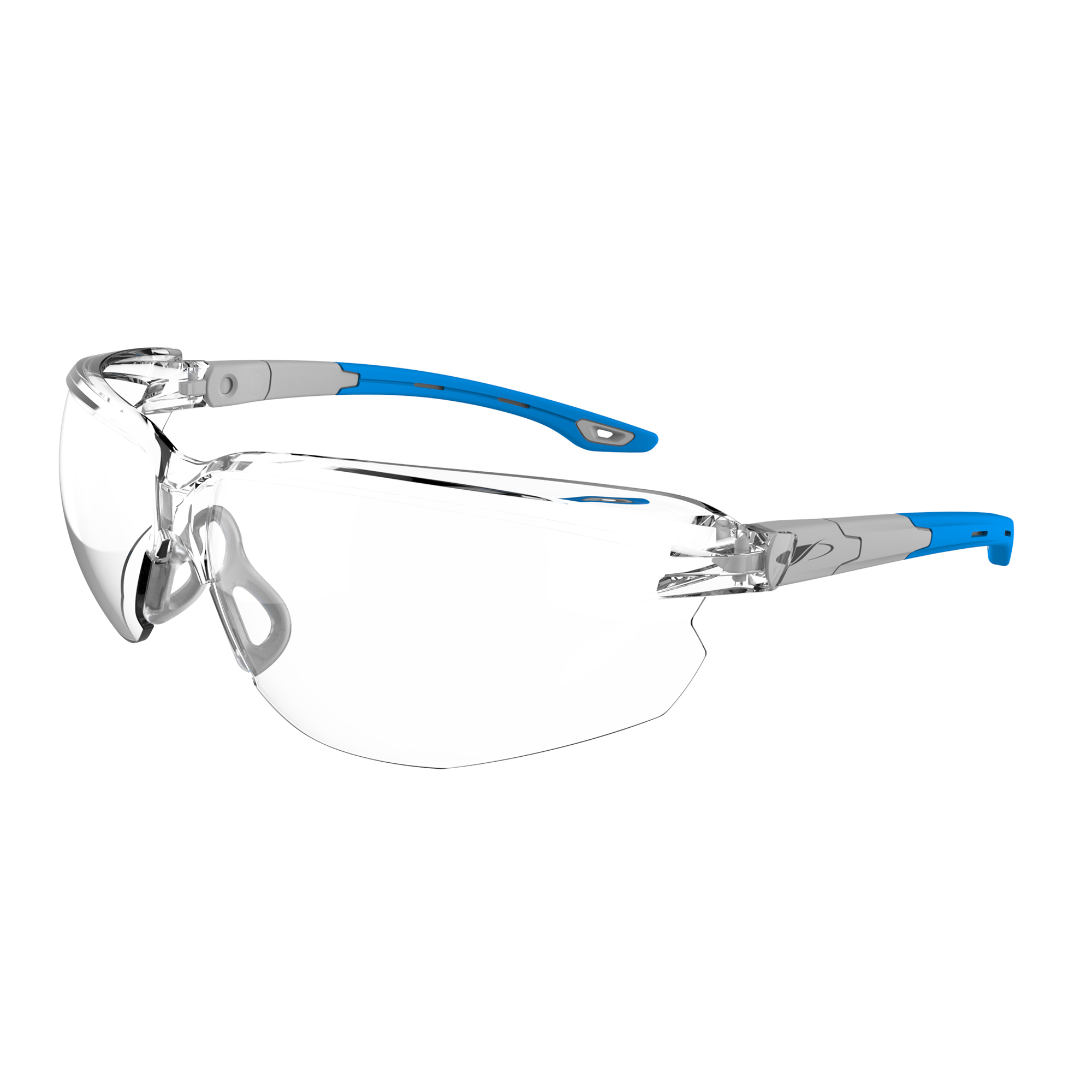 Seez™ Clear Safety Specs Grey Blue